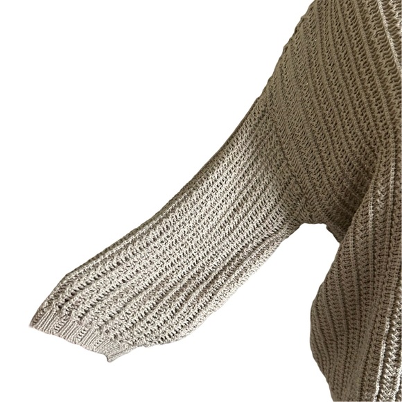 Women's Grade and Gather Beige Cotton Blend Open Front Cardigan Size Small - Picture 5 of 11